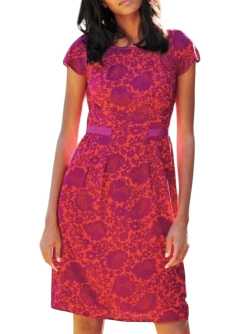 VINTAGE SILK STUDIO Women’s 100% Silk Floral Dress